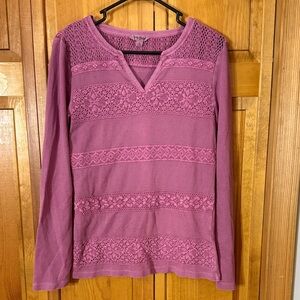 Lucky Brand Mauve Long Sleeve Top